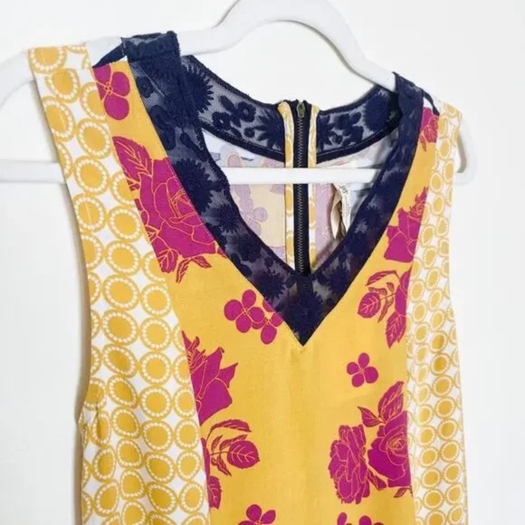 MATILDA JANE | Golden Key Sleeveless Yellow Red Navy White Floral Striped Dress - Picture 10 of 14